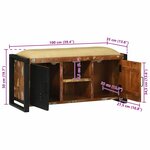 vidaXL Banc Cabinet Multicolore 100x35x50 cm en bois massif récupéré