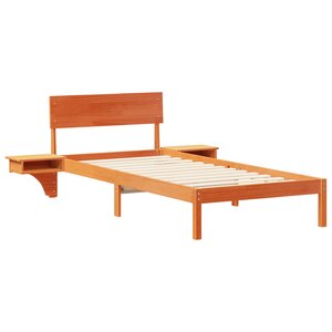 vidaXL Cadre de lit avec tables de chevet avec tête de lit Marron cire