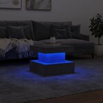 vidaXL Table basse avec lumières LED gris béton 50x50x40 cm