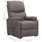 vidaXL Fauteuil Gris clair Tissu