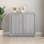 vidaXL Buffet sonoma gris 80x34x75 cm bois d'ingénierie