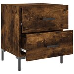 vidaXL Tables de chevet 2Pièces chêne fumé 40x35x47 5cm bois d’ingénierie