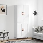 vidaXL Buffet haut Blanc 69 5x34x180 cm Bois d'ingénierie