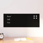 vidaXL Tableau noir magnétique mural Noir 80x30 cm Verre trempé