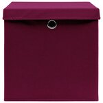 vidaXL Boîtes de rangement 10 Pièces Rouge foncé 32x32x32 cm Tissu