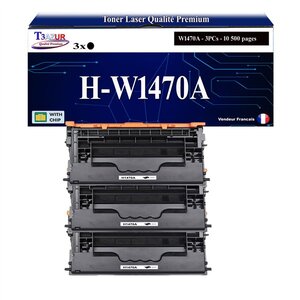 T3AZUR - 3x Toners compatibles avec HP W1470A (147A) pour HP LaserJet Enterprise MFP M634z  M635fht  M635h  M636fh