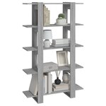 vidaXL Bibliothèque/Séparateur de pièce Sonoma gris 100x30x160 cm