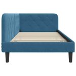 vidaXL Cadre de lit d'angle avec tête de lit Bleu 90 x 200 cm Velours