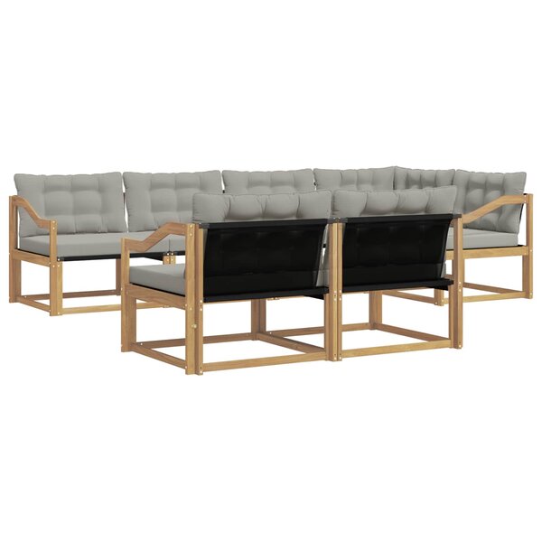 vidaXL Ensemble de canapés d'extérieur 7 pc Blanc et gris clair