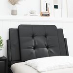 vidaXL Coussin de tête de lit noir 90 cm similicuir