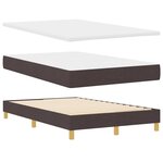 vidaXL Lit à ressorts avec Matelas & LED Marron foncé 120x200 cm Tissu