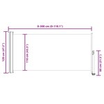 vidaXL Auvent latéral rétractable de patio 120x300 cm Rouge