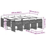 vidaXL Ensemble à manger de jardin et coussins 9 Pièces mélange beige