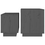 vidaXL Tables basses gigognes 2 Pièces Gris Bois de pin massif