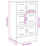 vidaXL Buffet haut blanc 68x39x113 cm acier
