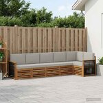 vidaXL Ensemble de canapés d'extérieur 5 pc Naturel et gris clair