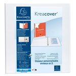Classeur Pp Personnalisable Kreacover - 2 Anneaux En D 50mm - A4 Maxi - Blanc - Exacompta