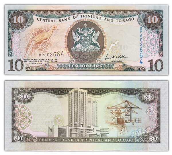 Billet de collection 10 dollars 2006 trinidad & togabo - neuf - p48