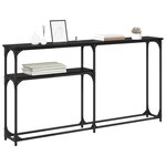vidaXL TableConsole Chêne noir 146 x 22.5 x 75 cm Bois d'ingénierie