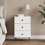 vidaXL Cabinet de chevet Blanc 43 x 41 x 66 5 cm Bois d'ingénierie