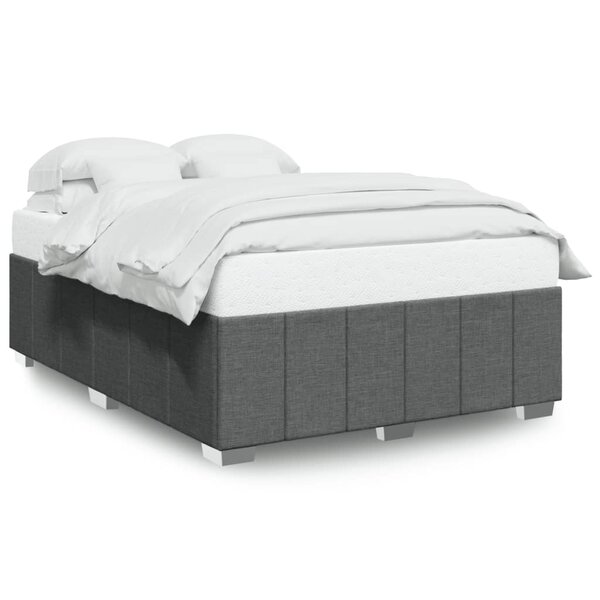 vidaXL Cadre de lit sans matelas gris foncé 140x200 cm tissu
