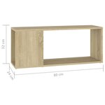 vidaXL Meuble TV Chêne sonoma 80x24x32 cm Bois d'ingénierie