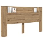 vidaXL Cabinet de Tête de Lit avec LED Chêne artisan Bois d'ingénierie