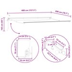 vidaXL Auvent rétractable électrique Jaune  Blanc  Anthracite 4 x 2 m