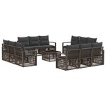 vidaXL Ensemble de canapé de jardin 13 Pièces Gris polyrotin