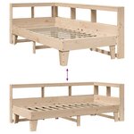 vidaXL Lit bibliothèque sans matelas 90x200 cm bois de pin massif