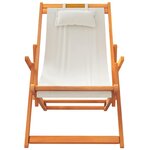 vidaXL Chaises de plage pliables lot de 2 crème tissu