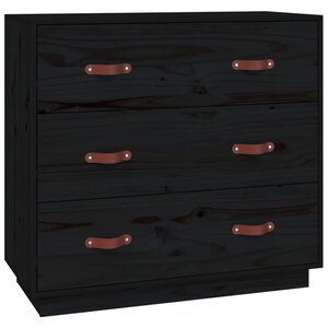 vidaXL Buffet Noir 80x40x75 cm Bois massif de pin