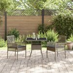 vidaXL Ensemble de salle à manger de jardin 3 pièces en poly rattan gris