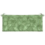 vidaXL Coussins de banc de jardin lot de 2 motif de feuilles tissu