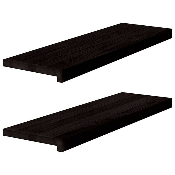 vidaXL Marches d'escalier 2 Pièces marron foncé 80x30x2 cm chêne massif