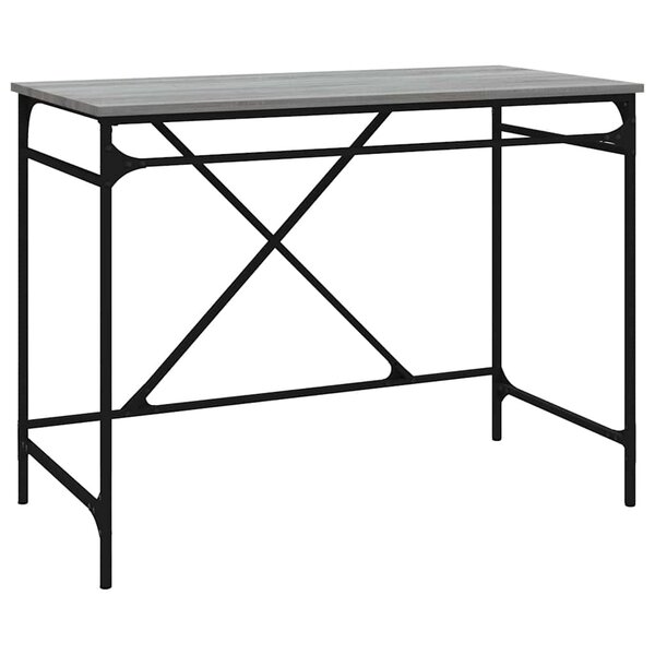 vidaXL Bureau sonoma gris 100x50x75 cm bois d'ingénierie et fer