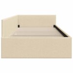 vidaXL Cadre de lit d'angle Crème 90 cm x 200 cm tissu