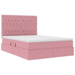 vidaXL Lit avec rangement et matelas Rose 140 x 200 cm Velours