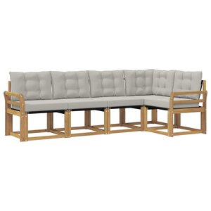 vidaXL Ensemble de canapés d'extérieur 5 pc Blanc et gris clair