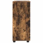 vidaXL Cabinet de salle de bain avec porte Chêne fumé 60 x 35 x 80 cm