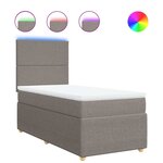 vidaXL Sommier à lattes de lit avec matelas Taupe 80x200 cm Tissu