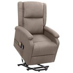 vidaXL Fauteuil de massage Taupe Tissu