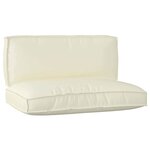 vidaXL Set de coussins de palette 2 Pièces Crème 120 x 80 x 12 cm