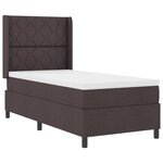 Lit de box spring vidaXL avec matelas et LED Marron foncé 90x200 cm en tissu