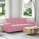 vidaXL Canapé à 3 places Rose 180 cm Velours