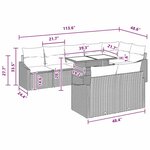 vidaXL Ensemble de canapé de jardin avec coussin 9 Pièces Gris et marine