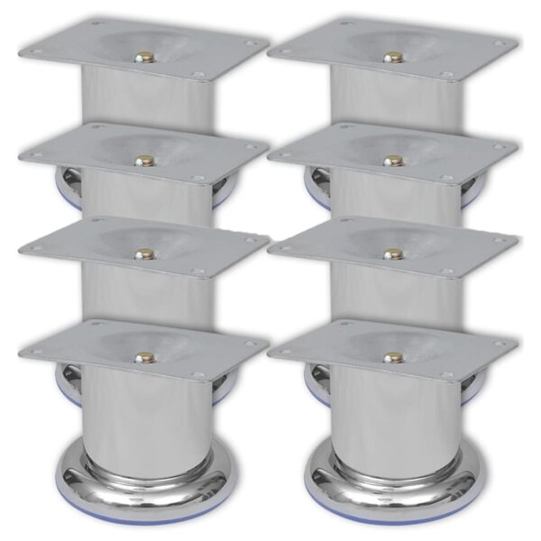 vidaXL Pieds ronds de canapé 8 Pièces Chrome 60 mm