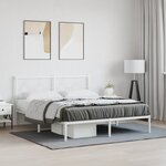 vidaXL Cadre de lit métal sans matelas et tête de lit blanc 150x200 cm