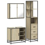vidaXL Ensemble de meubles de salle de bain 3 Pièces chêne sonoma