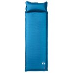 vidaXL Matelas de camping autogonflant oreiller 1 personne turquoise